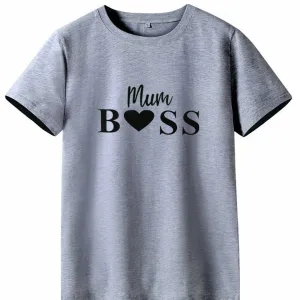 Mum Boss Heart T-Shirt (MRK X) mum blouses clearance
