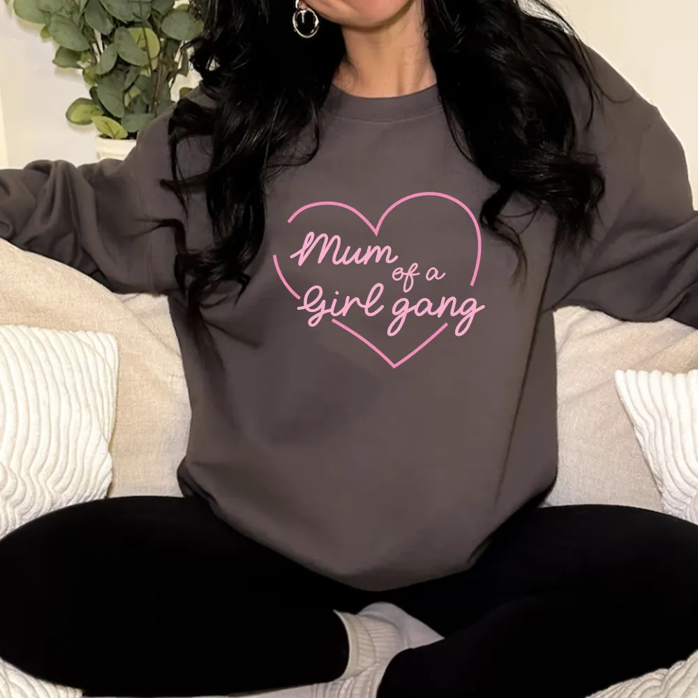 Mum Of A Girl Gang Women's Charcoal Sweatshirt postpartum clothes sale