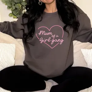 Mum Of A Girl Gang Women's Charcoal Sweatshirt postpartum clothes sale