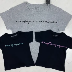 Mum Of A Prince & Princess Matching T-Shirts (MRK X) nursing tops best deals