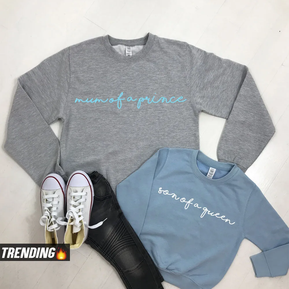 Mum Of A Prince/Son Of A Queen Matching Sweatshirts (MRK X) baby bump outfits discount