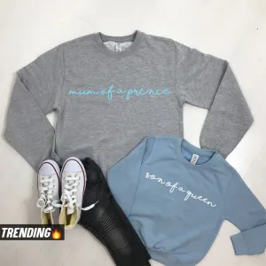 Mum Of A Prince/Son Of A Queen Matching Sweatshirts (MRK X) baby bump outfits discount
