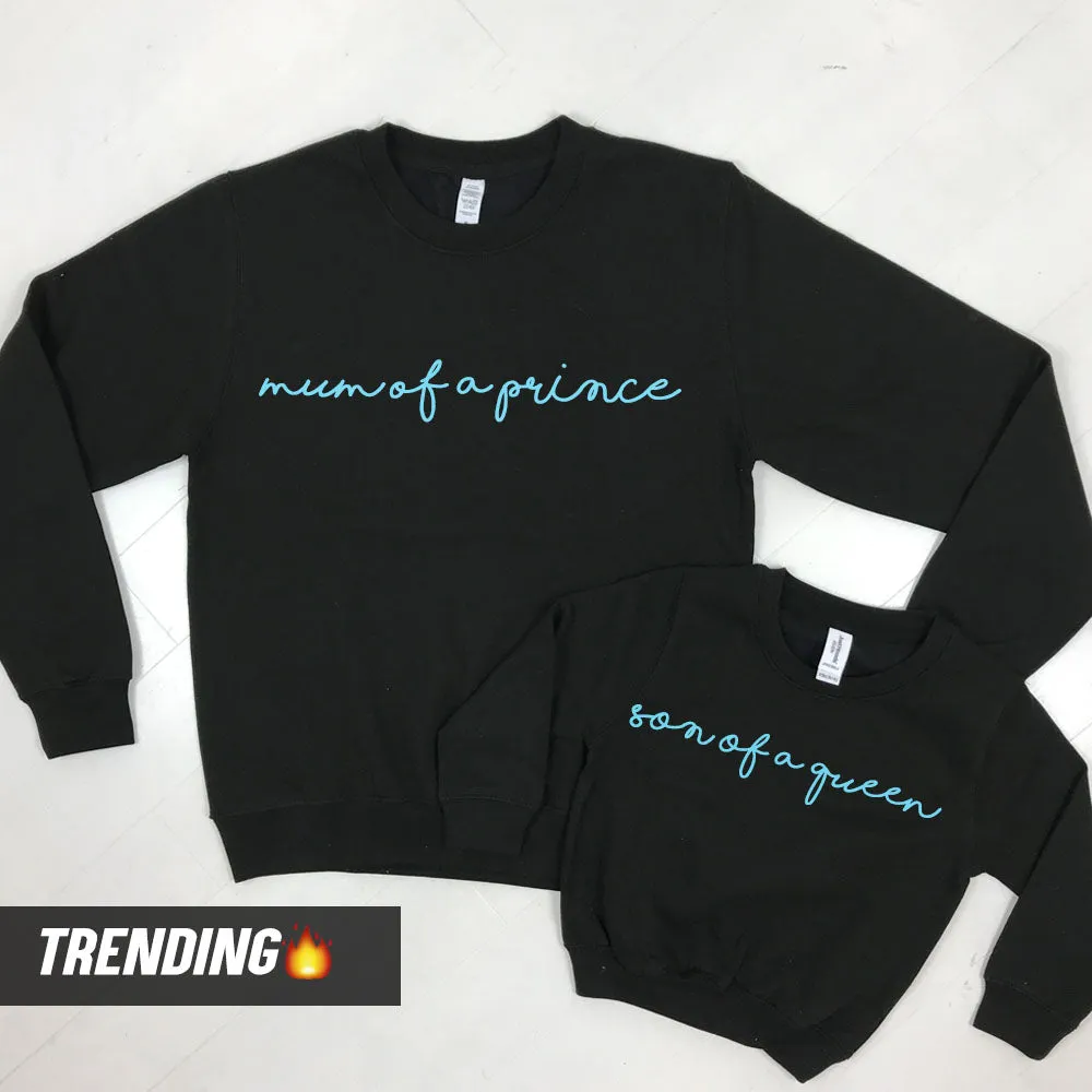 Mum Of A Prince/Son Of A Queen Matching Sweatshirts (MRK X) baby bump outfits discount