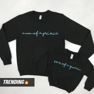 Mum Of A Prince/Son Of A Queen Matching Sweatshirts (MRK X) baby bump outfits discount