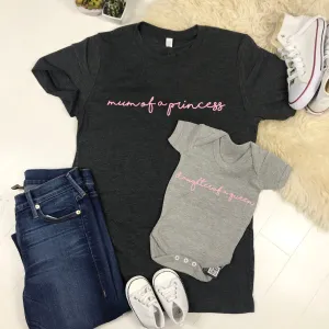 Mum Of A Princess/Daughter Of A Queen Matching T-Shirt & Baby Vest (MRK X) nursing tops best deals