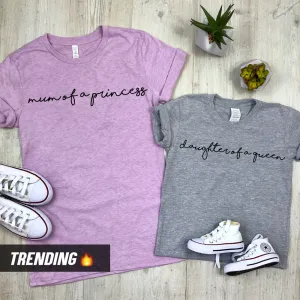 Mum Of A Princess/Daughter Of A Queen Matching Tees (MRK X) nursing tops best deals