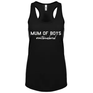 Mum Of Boys Outnumbered Sleeveless Tank mum blouses clearance