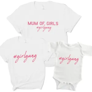 Mum Of Girls #Girlgang Matching T-Shirts/Bodysuits discount mum dresses