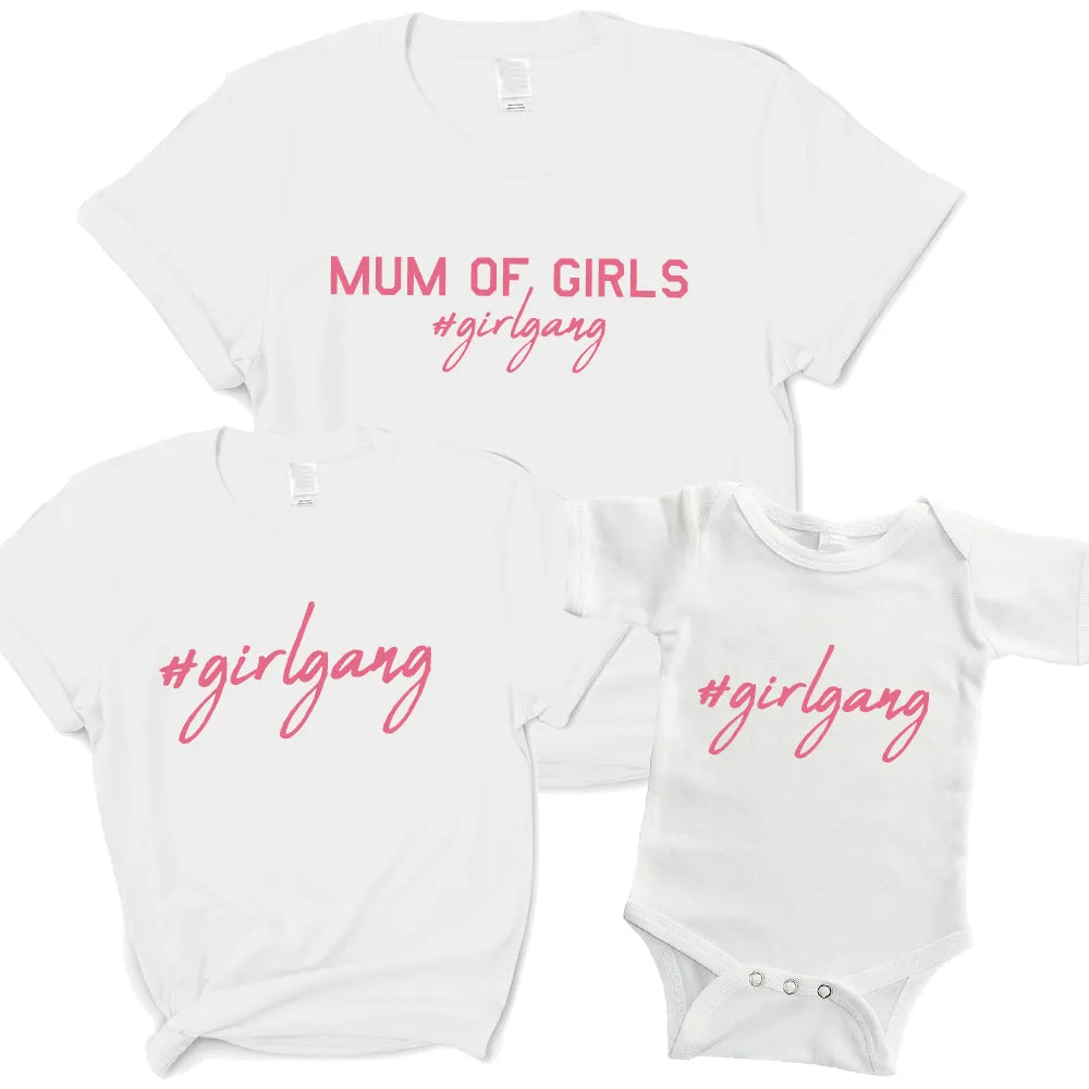 Mum Of Girls #Girlgang Matching T-Shirts/Bodysuits discount mum dresses