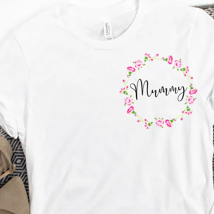Mummy & Mummy's Bestie Floral Ring White T-Shirts