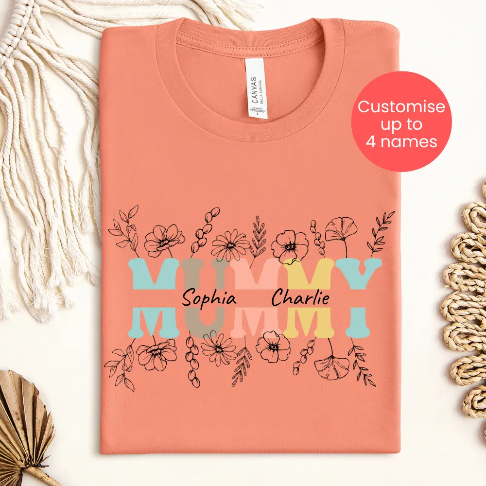 Mummy Wildflower Personalised T-Shirt pregnancy jeans best price