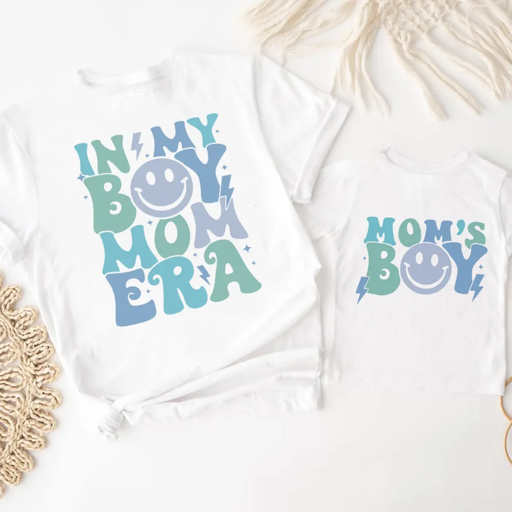 My Boy Mom Era & Mom's Boy Matching T-shirts baby bump outfits discount