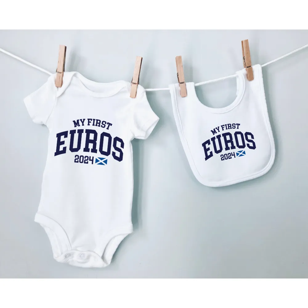 My First Euros 2024 Scotland Baby Vest & Bib Set cheap baby clothes online