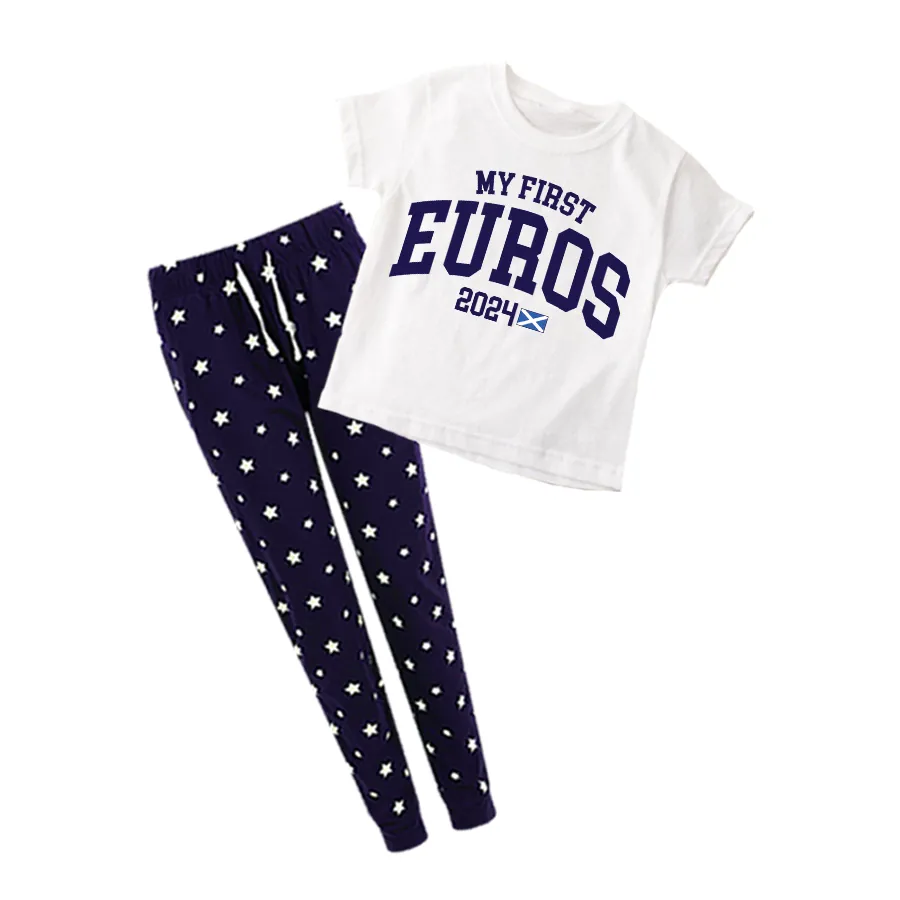 My First Euros 2024 Scotland Kids Star Pyjamas - White/Navy boys apparel promo code