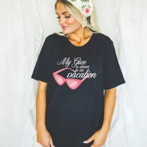 My Give A Damn Is On Vacation Women's T-shirt pregnancy jeans best price