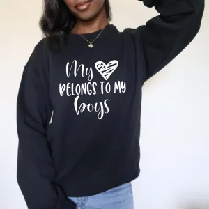 My Heart Belongs To Boys Sweatshirt postpartum clothes sale