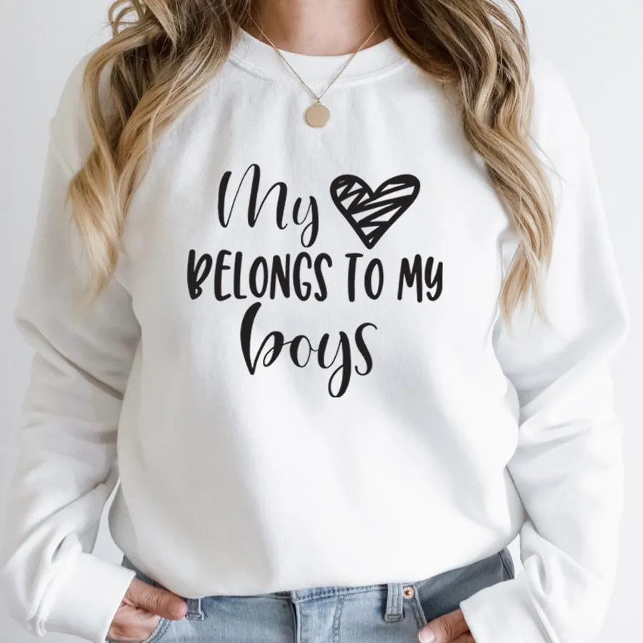My Heart Belongs To Boys Sweatshirt postpartum clothes sale