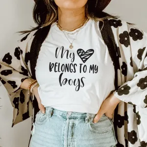 My Heart Belongs To Boys T-Shirt mum blouses clearance