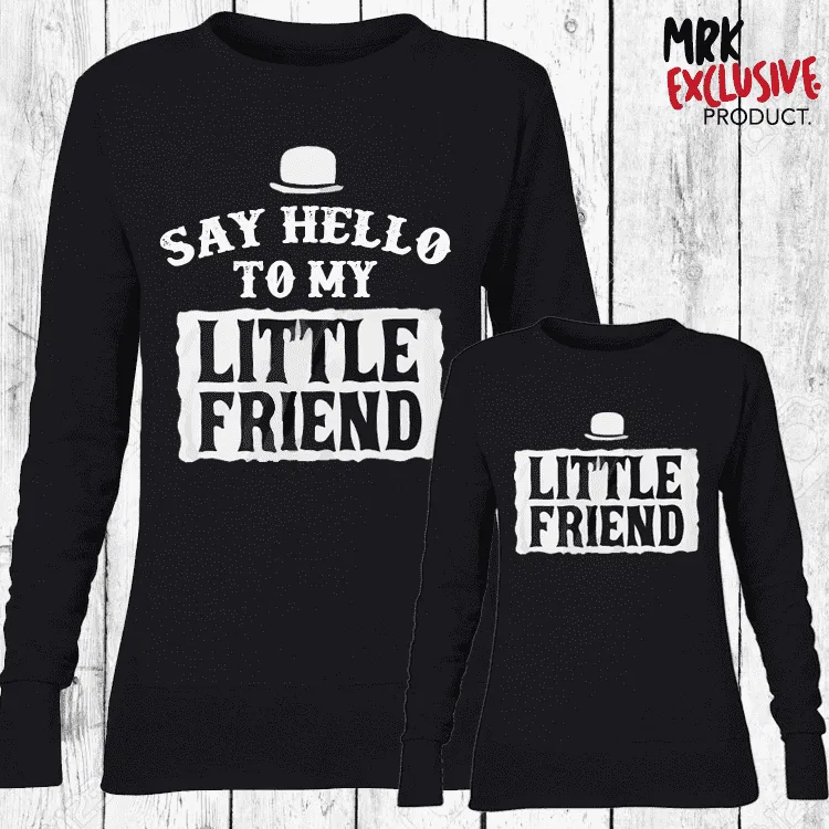 My Little Friend Matching Crew Sweaters - Black (MRK X) mens dad clothes online