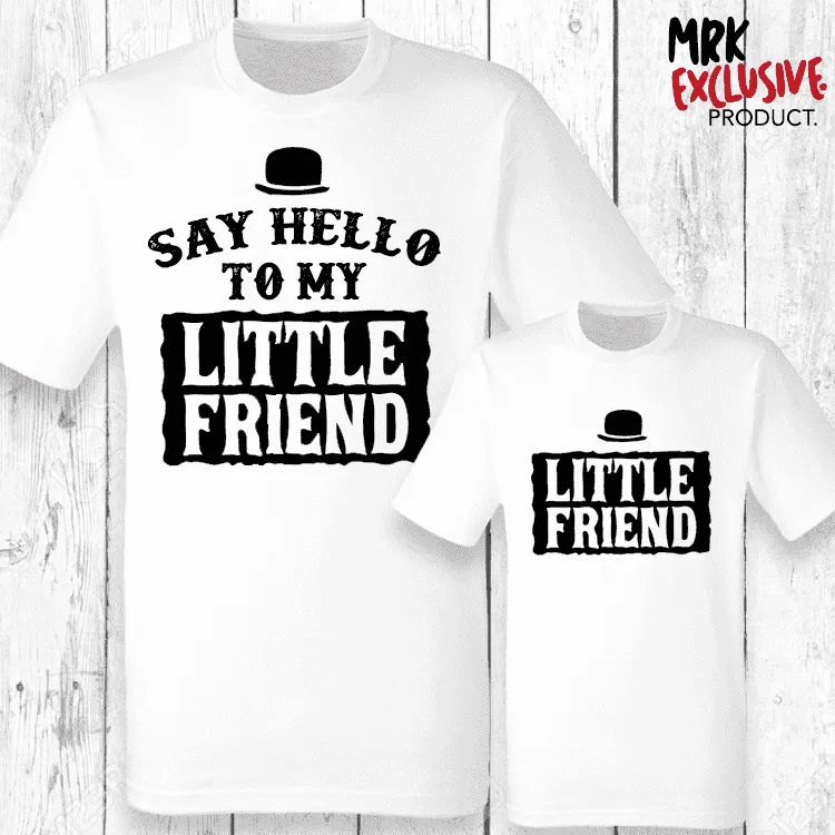 My Little Friend Matching T-Shirts - White (MRK X) mens dad clothes online