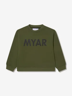 Myar Boys Baumwoll-Logo-Sweatshirt in Grün