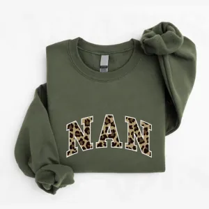 Nan Leopard Varsity Sweatshirt grandma outfits sale
