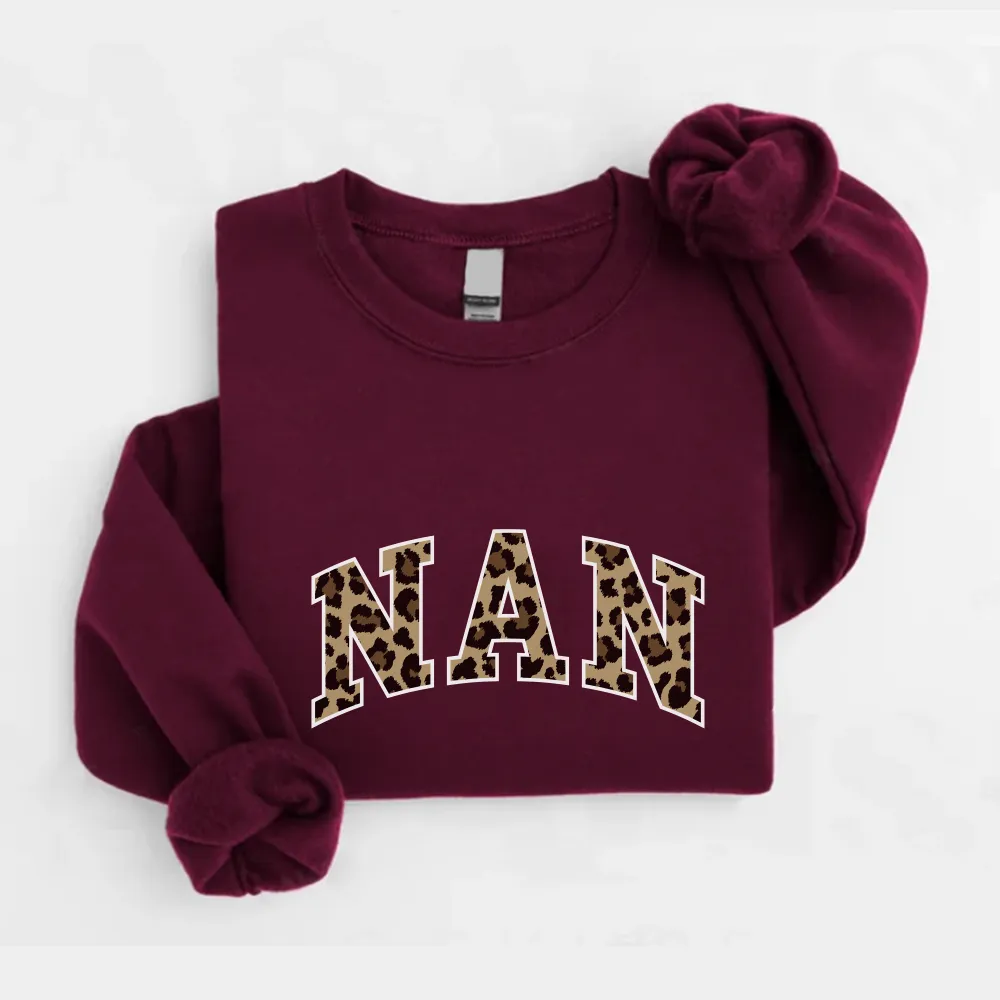 Nan Leopard Varsity Sweatshirt