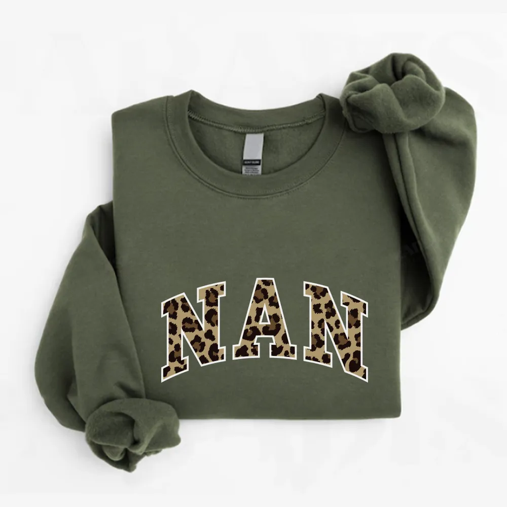 Nan Leopard Varsity Sweatshirt