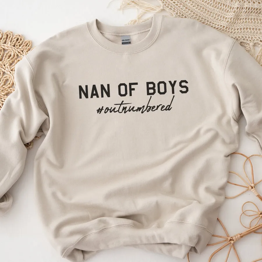 Nan Of Boys Outnumbered Sweatshirt grandma outfits sale