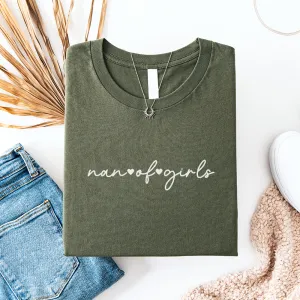 Nan of Girls Script Heart T-Shirt Grandparent Clothing - grandma outfits sale