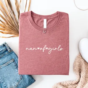 Nan of Girls Script Heart T-Shirt grandma outfits sale