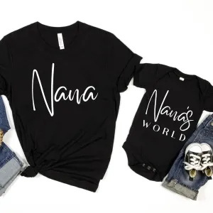 Nana & Nana's World Wave T-Shirt & Bodysuits Grandparent Clothing - senior fashion cheap