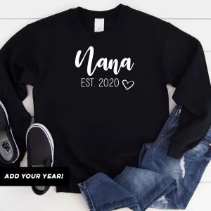 Nana Established Bella Script Personalised Sweatshirt (MRK X) grandma outfits sale