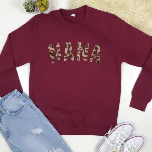 Nana Leopard Sweatshirt 00 (MRK X) Grandparent Clothing - senior fashion cheap