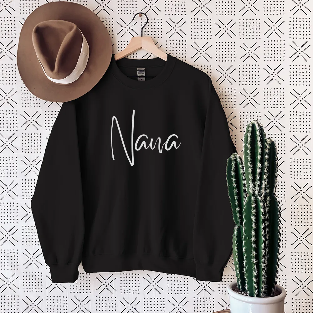 Nana Wave Script Sweatshirt Grandparent Clothing - grandma outfits sale