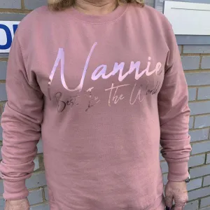 Nannie OR Nanny New Script Best In World Sweater (MRK X) Grandparent Clothing - senior fashion cheap