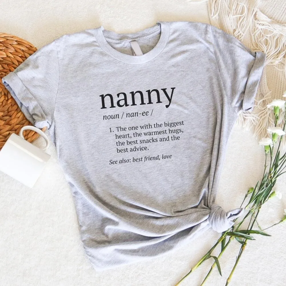 Nanny Definition T-Shirt Grandparent Clothing - senior fashion cheap
