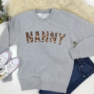 Nanny Leopard Sweatshirt 00 (MRK X) Grandparent Clothing - senior fashion cheap