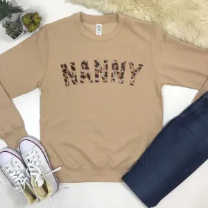 Nanny Leopard Sweatshirt 00 (MRK X) Grandparent Clothing - senior fashion cheap