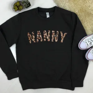 Nanny Leopard Sweatshirt 00 (MRK X) Grandparent Clothing - senior fashion cheap