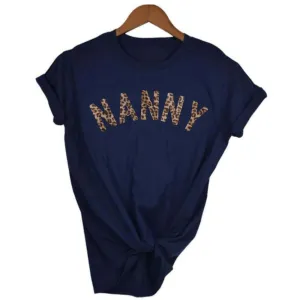 Nanny Leopard T-Shirt 00 Grandparent Clothing - senior fashion cheap