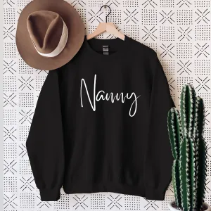 Nanny Wave Script Sweatshirt Grandparent Clothing - grandma outfits sale