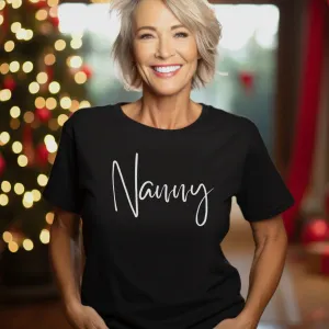 Nanny Wave Script T-Shirt Grandparent Clothing - grandma outfits sale