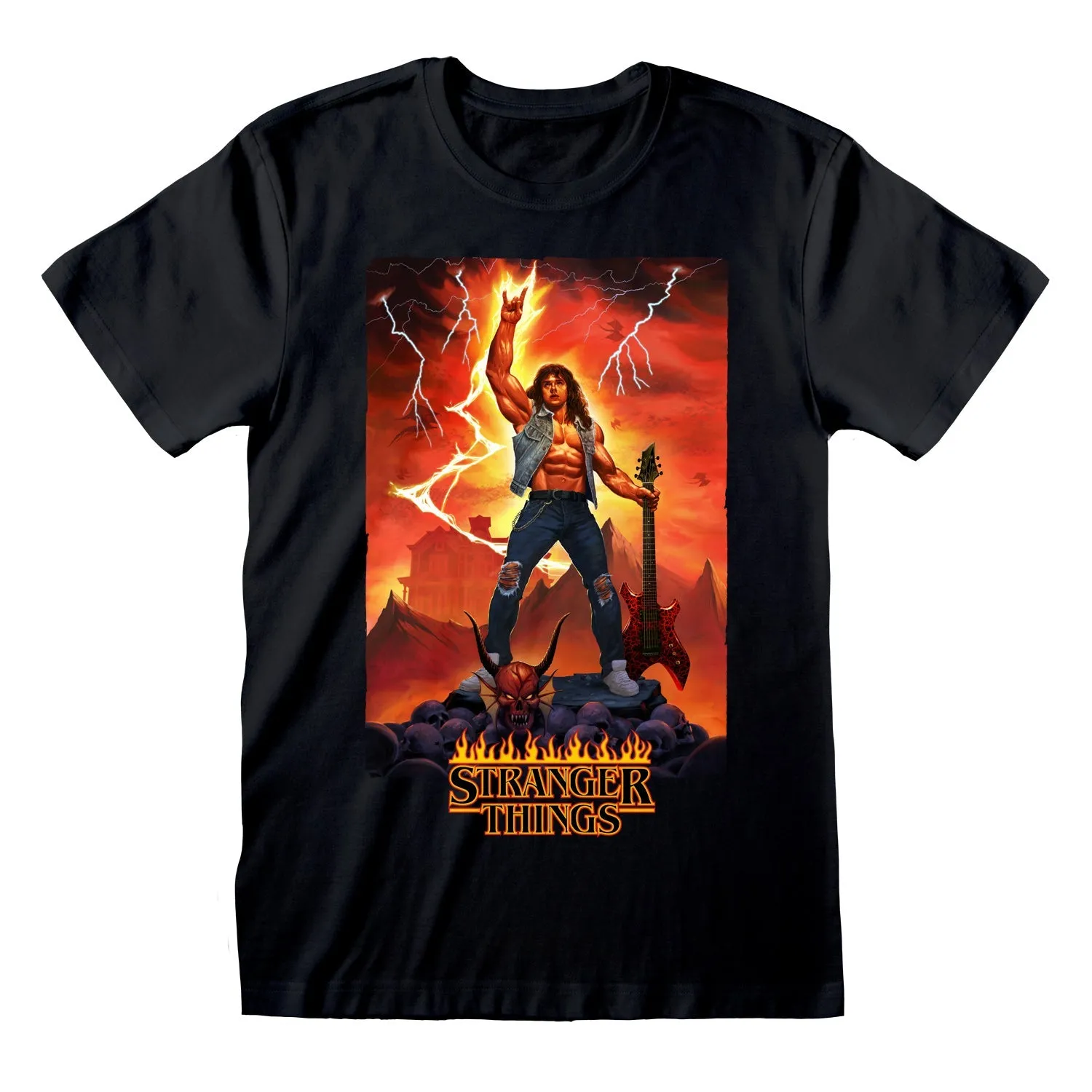 Netflix Stranger Things Eddie Rocks Unisex T-Shirt dad bod shirts discount