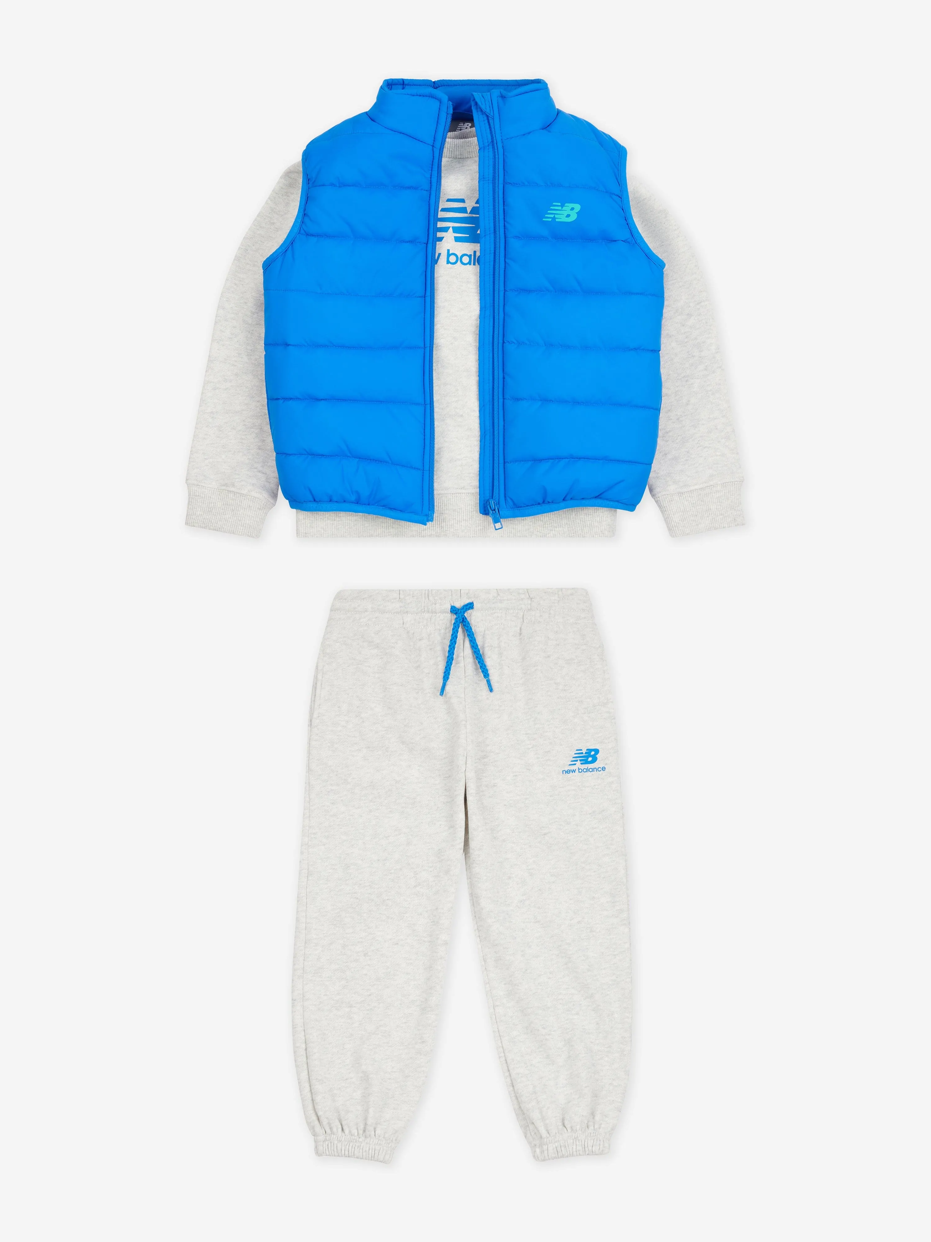 New Balance Baby Jungen Trainingsanzug und Gilet Set in Grau