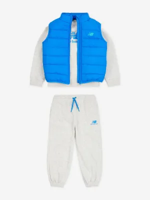 New Balance Baby Jungen Trainingsanzug und Gilet Set in Grau