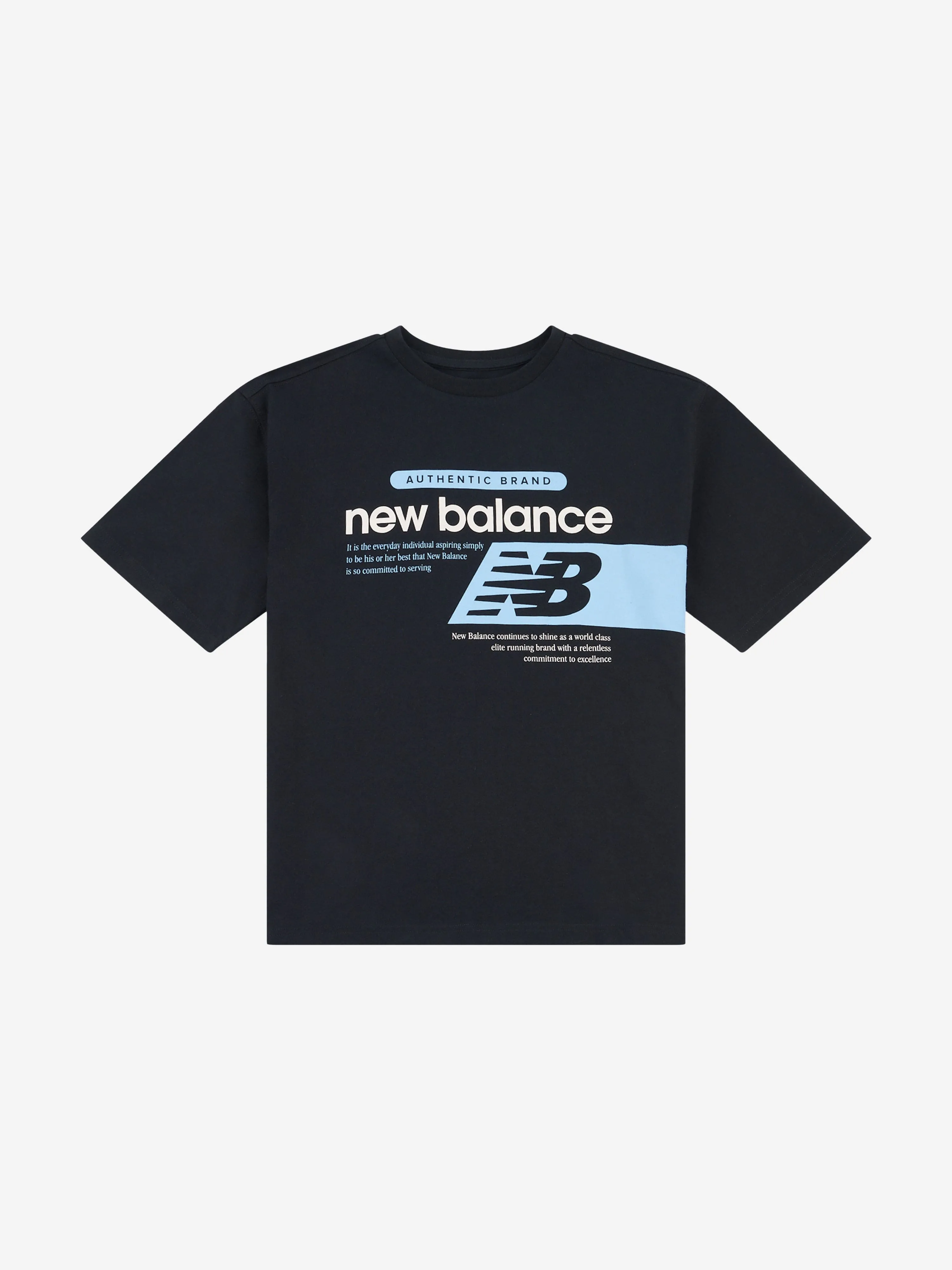 New Balance Jungen Authentic Brand Players Grafik-T-Shirt in Schwarz