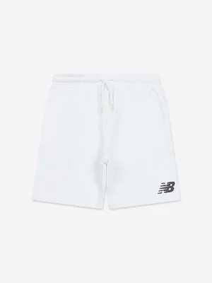 New Balance Jungen French Terry Shorts mit gestapeltem Logo in Weiß