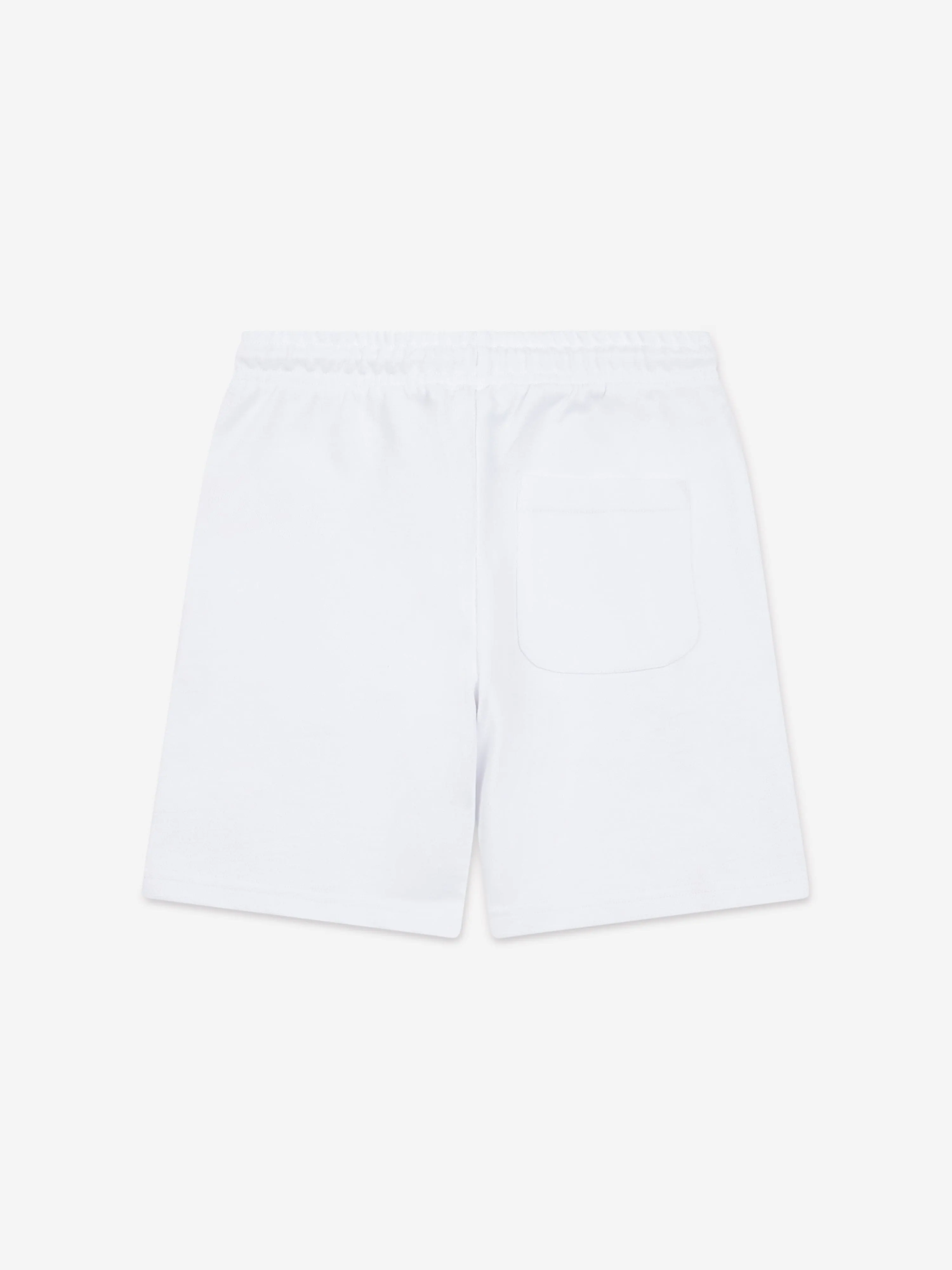 New Balance Jungen French Terry Shorts mit gestapeltem Logo in Weiß