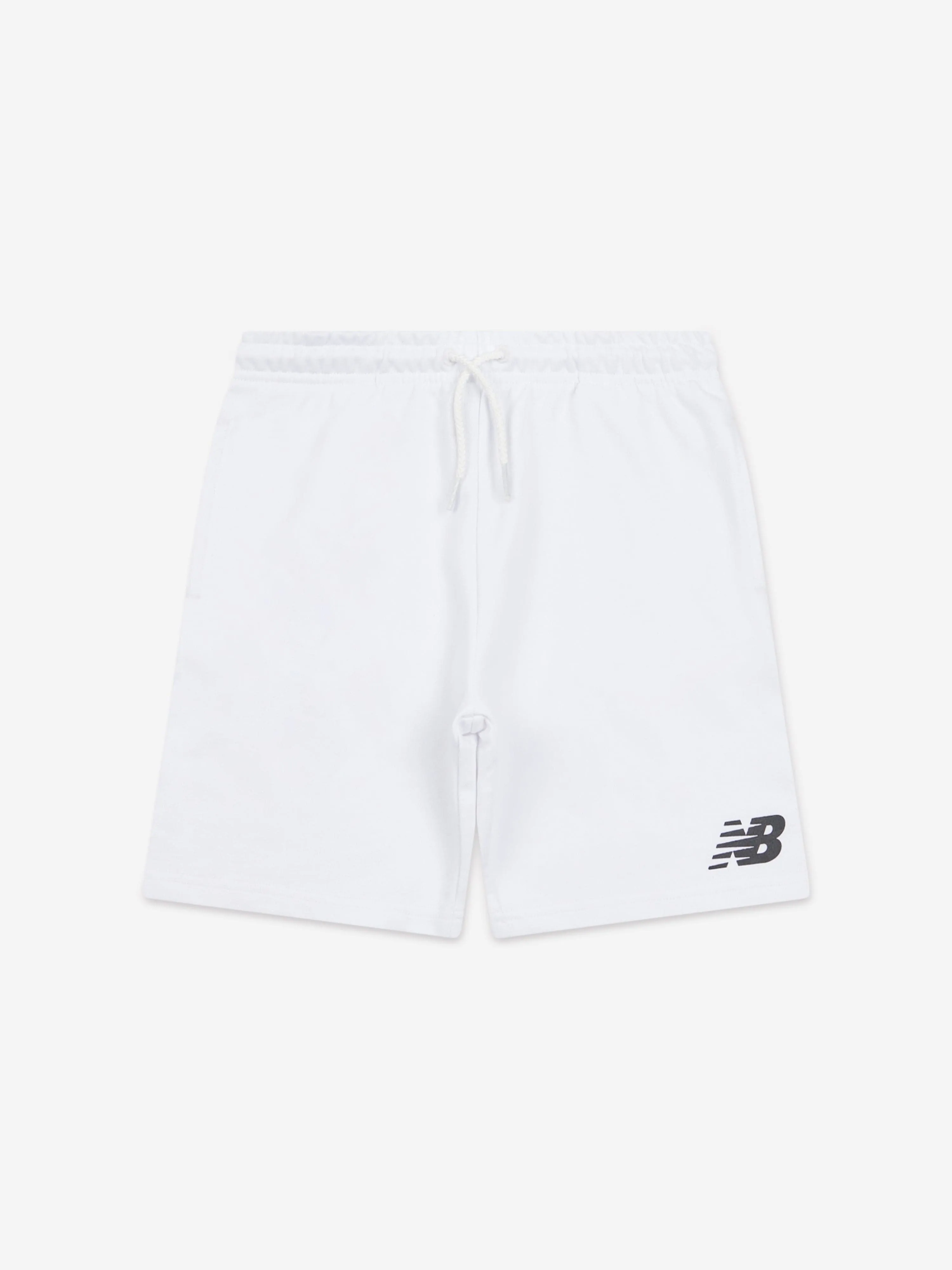 New Balance Jungen French Terry Shorts mit gestapeltem Logo in Weiß